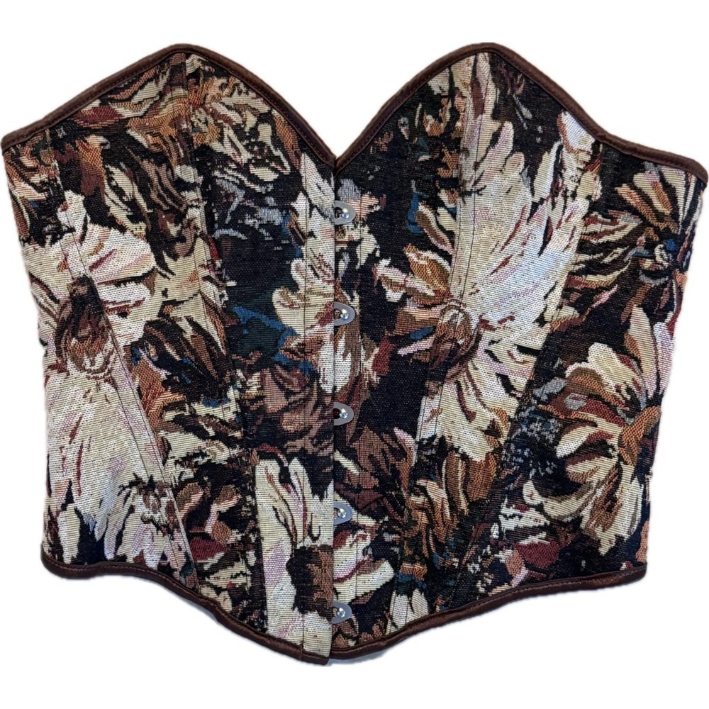 NWOT Alivila.Y‎ Vintage Daisy Floral Denim Corset Bustier Top XS